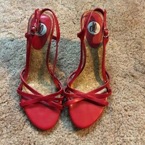 Sassy Red Wedge Sandals